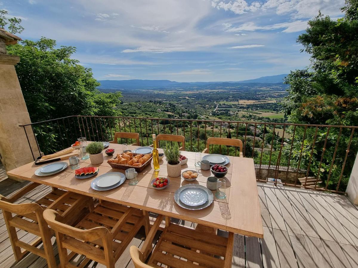Piscine troglodyte avec vue incroyable à Gordes Vila Exterior foto
